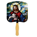 Religious Hand Fan/ Jesus the Good Shepherd